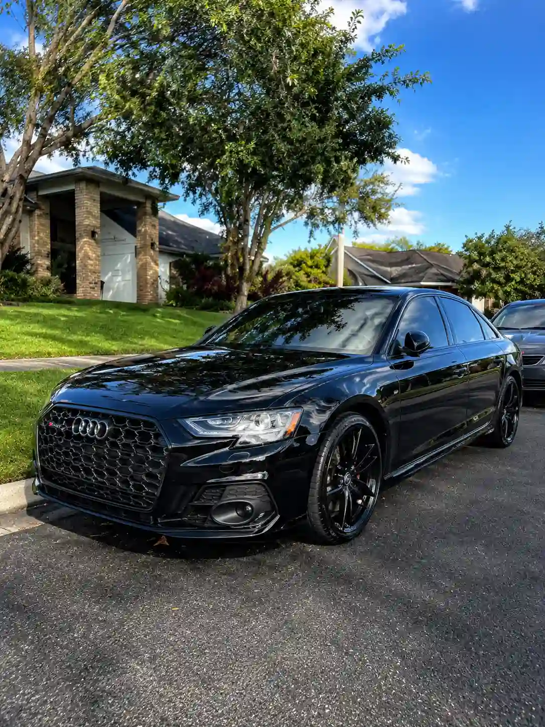 Freshly washed and sealed exterior